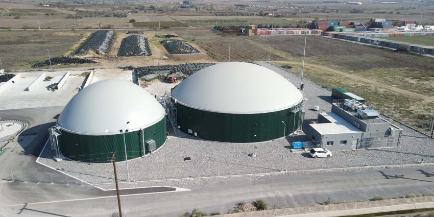 construction of a biogas power plant
